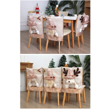 Christmas Chair Cover Fabric Three-dimensional Figurine Chair Back Cover European And Home Decor Chair Cover Stool Cover Festive Decor