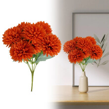 Fleurs artificielles d'automne, chrysanthèmes orange, assortiment de chrysanthèmes, bouquet d'automne pour vase, composition de table pour mariage,