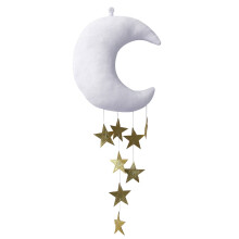 Décoration murale Lune et Étoiles pour chambre d'enfant – Peluche décorative, convient aux chambres de garçon/fille/bébé