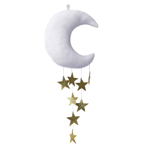 Painel de parede com lua e estrelas para quarto infantil – Decoração de pelúcia para berçário, compatível com quartos de