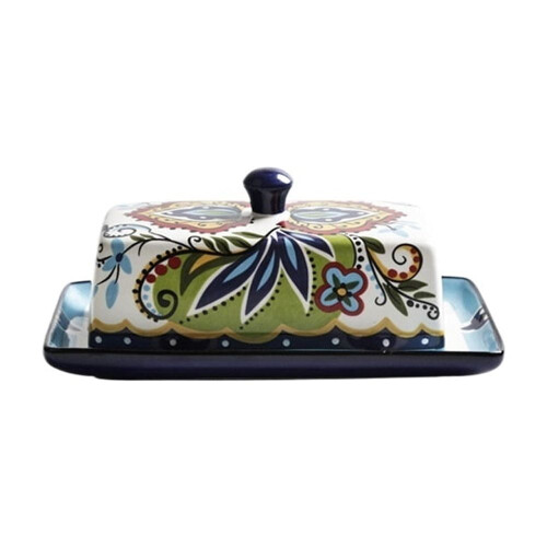 Ceramic Lid Butter Dish Cheese Storage Box for Kitchen Home Restaurant Tableware