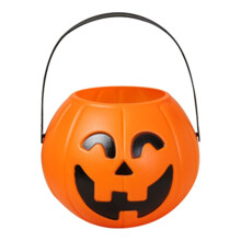 Koszyczek dyniowy „Sztuczka albo psikus” – 12-calowy koszyczek na cukierki na Halloween z uchwytem, trwały koszyczek dyniowy dla dzieci,