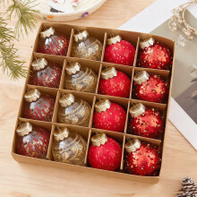 Champagne Black Gold Christmas Tree Ornaments Plastic 12pcs