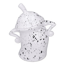 Cute ABS Biscuit Jar with Lid, 18x20cm, White Food Storage Container