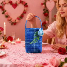 Valentinstag-Geschenkbox im Handtaschenstil für Blumensträuße