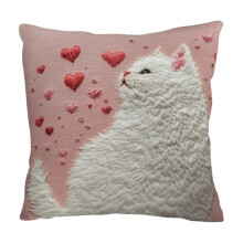 Taie d'oreiller à motif animalier, chat, 45 x 45 cm