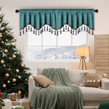 Rideaux courts double face en chenille avec passe-tringle et