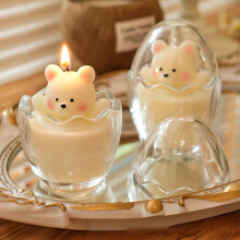 Bougie d'aromathérapie Eggshell Bear, cire de soja parfumée, 1 pièce
