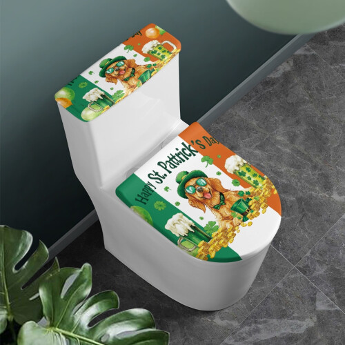 Ensemble de 2 couvre-abattants de toilettes élastiques Puppy Beer, lavables. 1