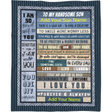 Personalisierte Decke für den Sohn – Weiche Flanelldecke, Geschenk mit individuellem Namen, 102 x 127 cm, passend für Mama und Papa
