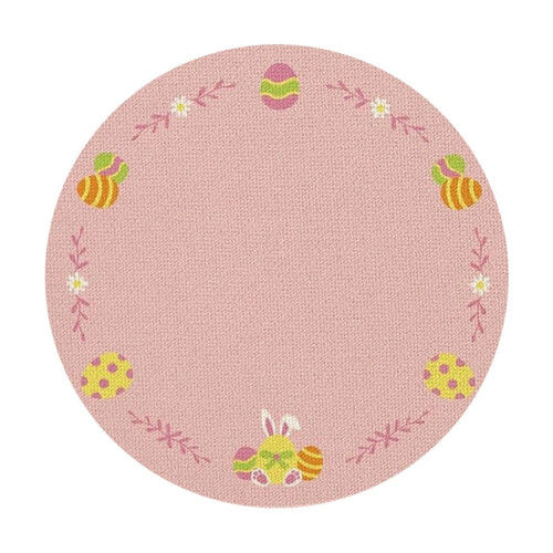 Napperon rond de table pour Pâques, idéal pour servir un repas festif.