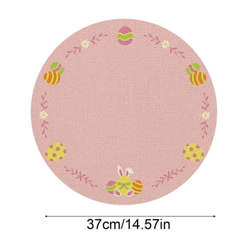 Napperon rond de table pour Pâques, idéal pour servir un repas festif. 2
