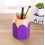 White Yellow Makeup Brush Vase Plastic Desk Organizer 1pc 3