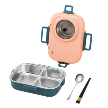 1400 ml Edelstahl-Bento-Box, stapelbarer Lunchbehälter mit 4 Fächern für Erwachsene – geeignet für Haushalt und Küche