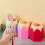 White Yellow Makeup Brush Vase Plastic Desk Organizer 1pc 6