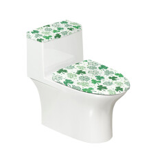 Toilettensitzdeckelbezug-Set aus Polyester mit Kleeblattmuster