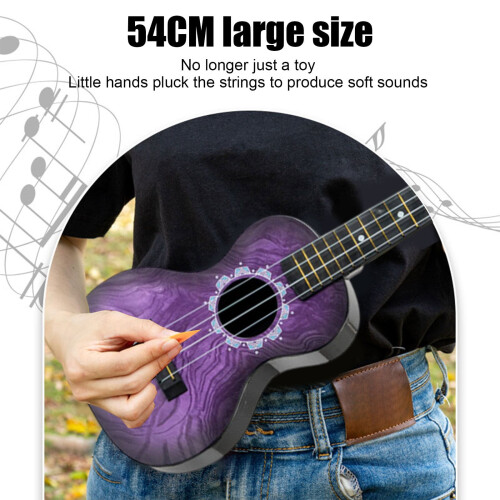 Παιδικό Ιπποπόταμος Ukulele - Μωβ μουσικό όργανο 20" με αληθινές χορδές και 1