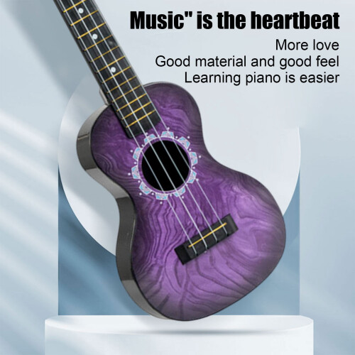 Παιδικό Ιπποπόταμος Ukulele - Μωβ μουσικό όργανο 20" με αληθινές χορδές και 2