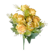 Bouquet de roses artificielles Austin en soie (7 pièces)