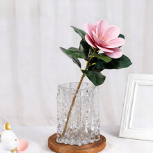 Tige de fleur de magnolia artificielle blanche et rose en plastique 36 cm