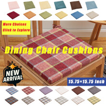 Esszimmerstuhlkissen 40 x 40 cm, weiches Plüschleinen, maschinenwaschbar, rutschfest, kompatibel mit Esszimmer-/Küchen-/Bürostühlen