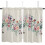 Köksgardiner med blommotiv, stångficka, 2 paneler, 52x63 1