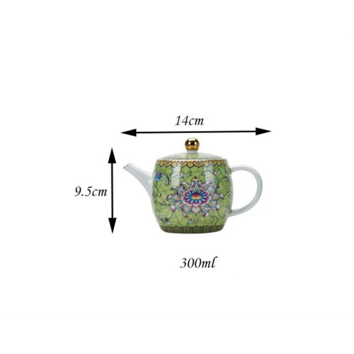 Chinese Ceramic Gaiwan Tea Set with Enamel Painting 1