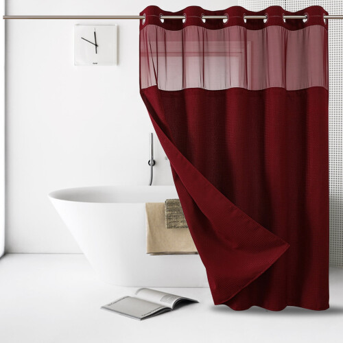 Ensemble de rideau de douche imperméable en polyester 4 pièces 2