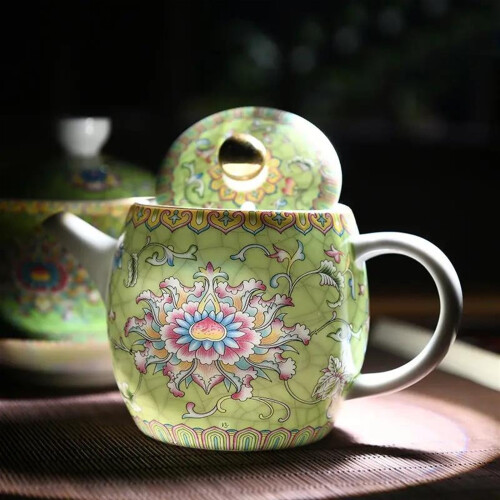 Chinese Ceramic Gaiwan Tea Set with Enamel Painting 2