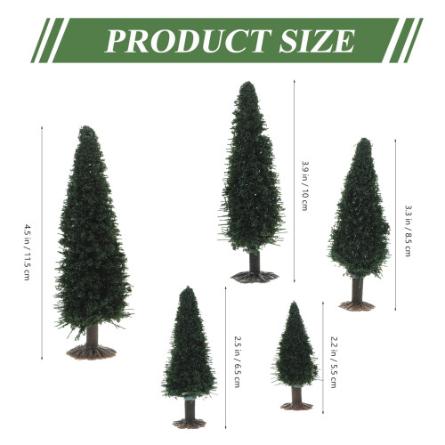Miniature Scene Trees Green Plastic Iron Handmade 15pcs 2
