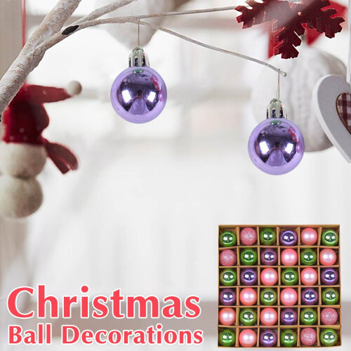 Christmas Tree Ornament Ball Set Green Pink 12 pcs 1