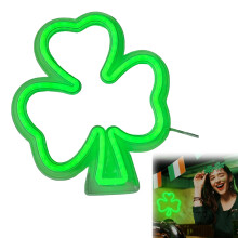 1PC 10inch Neon Signs Leaves Shaped St. Patrick's Day Neon Light USB Green Wall Light Sign for Room Living Room Man St Patricks Day Party Decorations