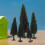 Miniature Scene Trees Green Plastic Iron Handmade 15pcs 4