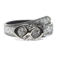 Adjustable PU Leather Waist Belt with Star and Moon Decoration for Women's Dresses and Jeans