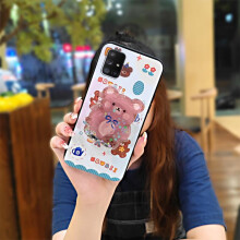 Phone Case for Samsung Galaxy A71 5G: Durable, Glitter, Rotatable Stand, Anti-Knock, Waterproof, Silicone, Cute Cartoon Design