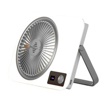 6.7" USB Rechargeable Small Desk Fan, 5 Speeds, Quiet & Slim, Battery Operated, Portable for Home/Office/Travel, White