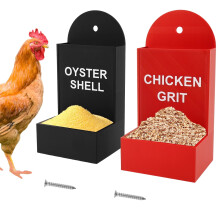 2 Pcs Automatic Chicken Feeder Creative Chicken Grit and Oyster Shell Feeder Easy to Install and Clean for Outdoor and Indoor Use