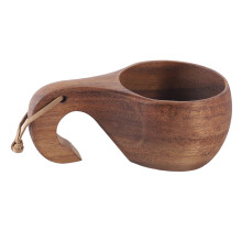 Handcrafted Walnut Coffee Cup with Comfortable Handle – Rustic Wooden Milk & Tea Mug for Home, Office, and Travel
