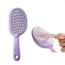 Self-Cleaning Hair Brush Curved Vented Detangler Purple