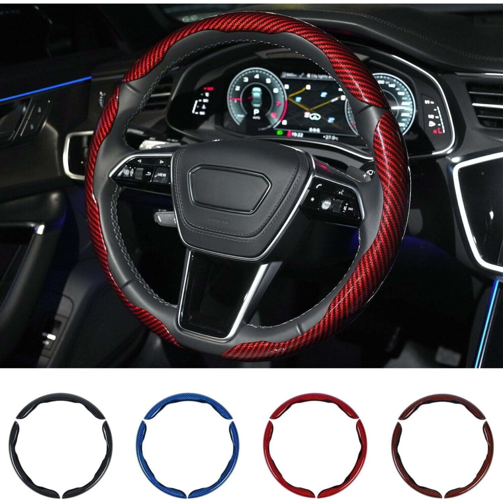 Fiber Steering Wheel Cover Set 3Pcs Universal 14Â16 Inch 902370218651