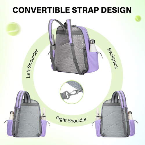 Tennis Backpack Waterproof Oxford 14L with 2 Racket 2