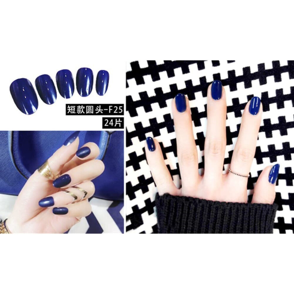 Durable Press on Nails Glossy Finish, DIY Nail Art Full Cover False Nails with Advanced Environmental Plastic Material, Reusable Fake Nails for Easy