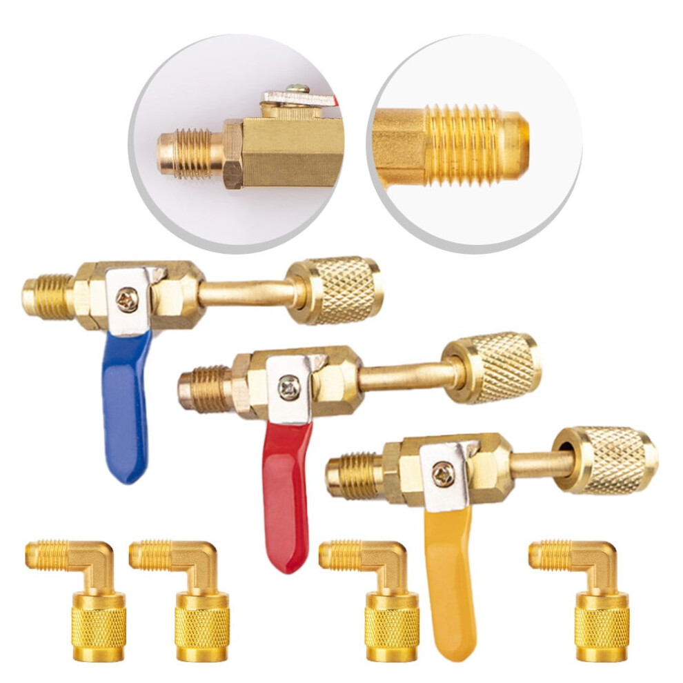 7 Pcs Air Conditioning Compact Ball Valve Hvac Adapter For R134a R410a R12 R22 9464372712359
