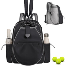 Tennis Backpack for Women & Men, 27" Racket Compartment (2 Rackets), 14L Waterproof Oxford Bag with 6 Pockets, Compatible with Tennis & Pickleball