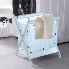 Waterproof & Odorproof Collapsible Laundry Hamper Cart with Removable Fabric Bag, X-Frame Design