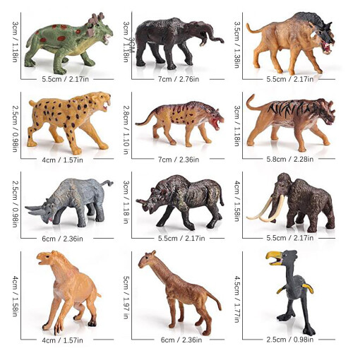 Mini Prehistoric Mammal Toy Set 12pcs 2