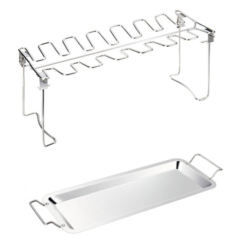 Roasting Tray Stainless Steel Chicken Rack 1 Set 2