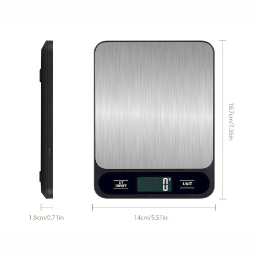 High Capacity Kitchen Scale | 22lb Premium Digital Scale with Grams/Ounces & Stainless Platform 1