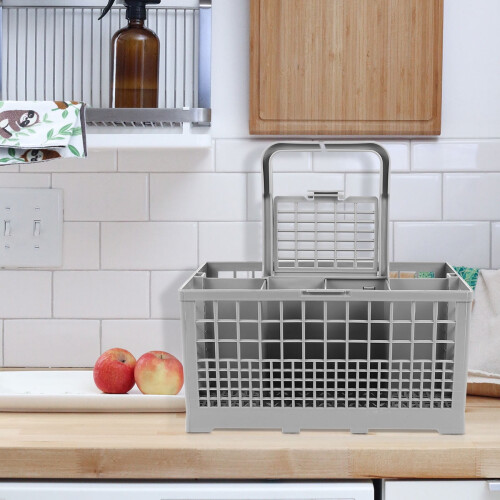 Utensil Drying Basket Plastic Cutlery Organizer Grey 1Pcs 1