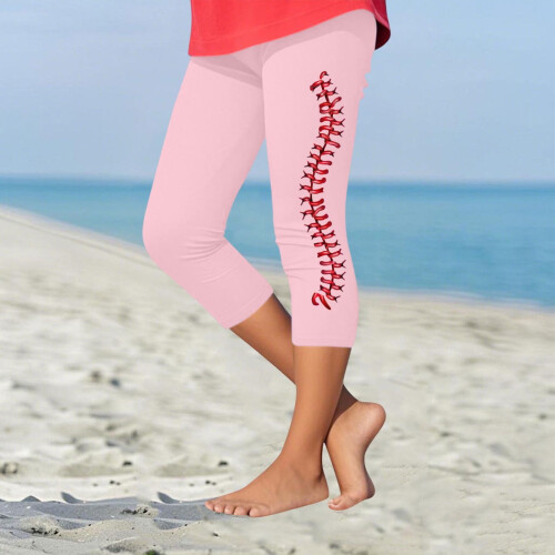 Κορίτσια Μπέιζμπολ Στάμπα Γιόγκα Capris Casual Αθλητικά Ελαστικά Ψηλόμεσα Αθλητικά 1